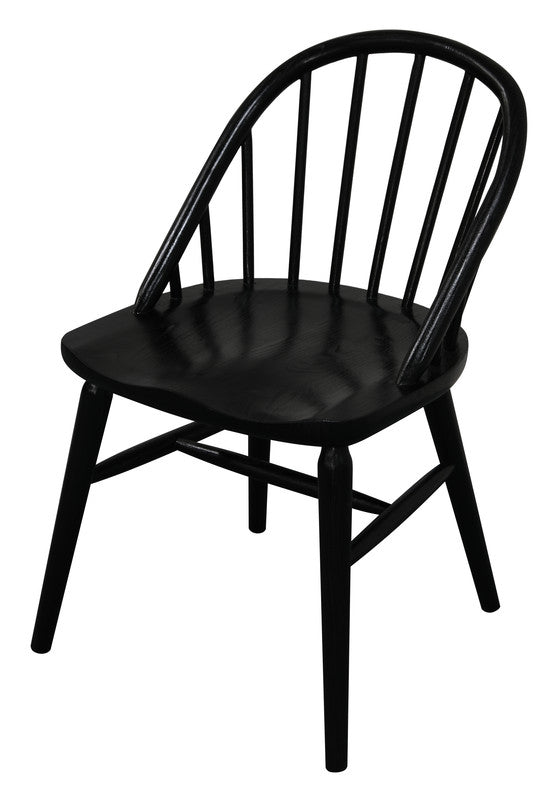 vera solid oak dining chair - set of 2 (black)