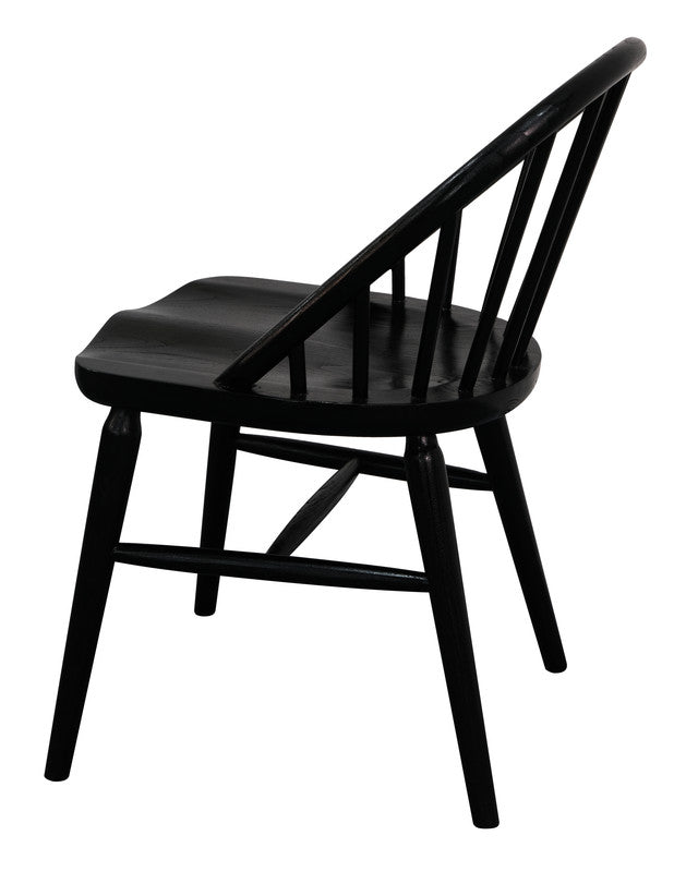 vera solid oak dining chair - set of 2 (black)