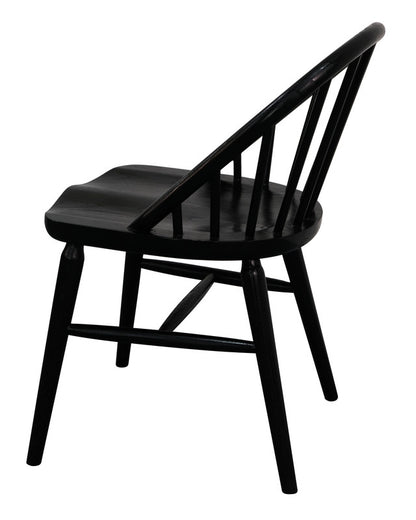 Vera Solid Oak Dining Chair - Set of 2 (Black)