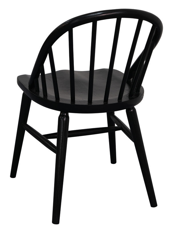 vera solid oak dining chair - set of 2 (black)