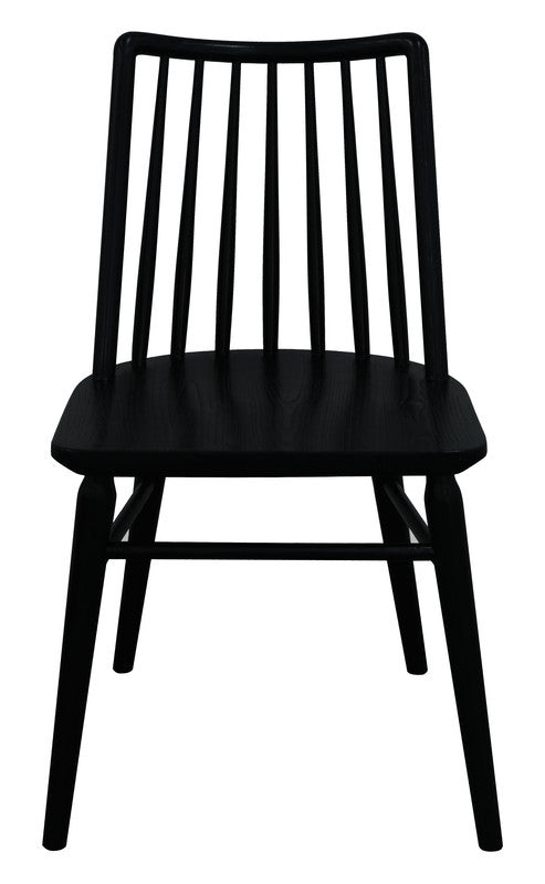 riviera solid oak dining chair - set of 2 (black)