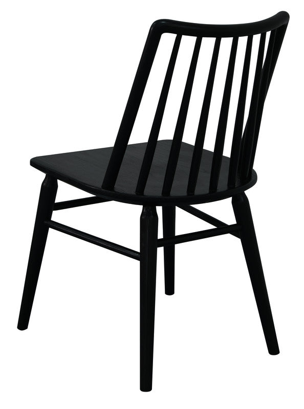 riviera solid oak dining chair - set of 2 (black)