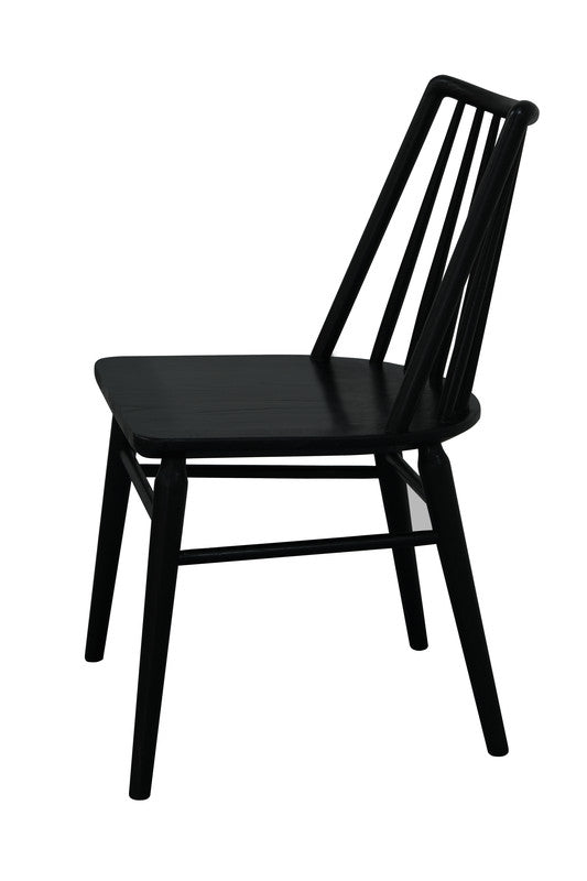 riviera solid oak dining chair - set of 2 (black)