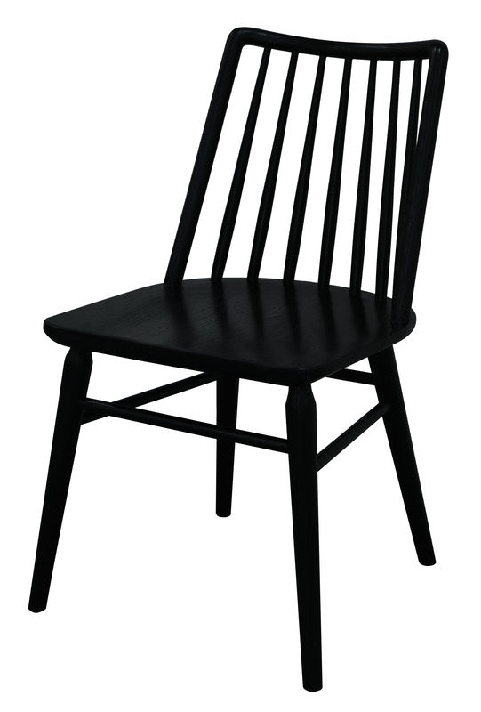 riviera solid oak dining chair - set of 2 (black)