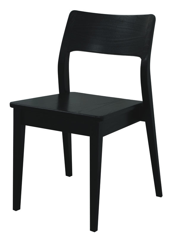 providence solid oak dining chair - set of 2 (black)