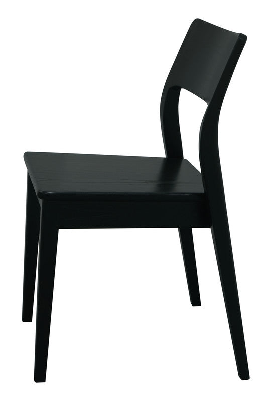 providence solid oak dining chair - set of 2 (black)