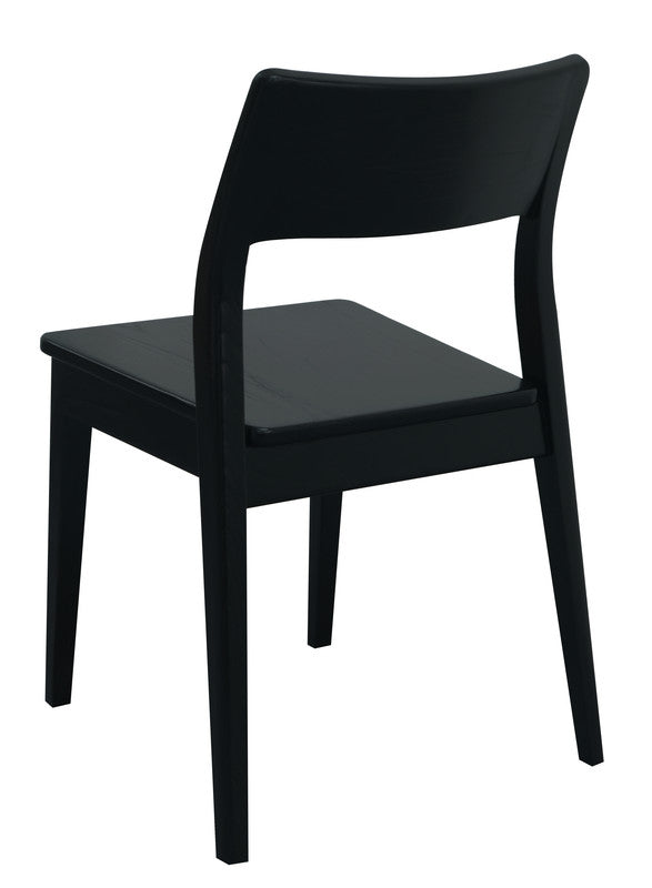 providence solid oak dining chair - set of 2 (black)