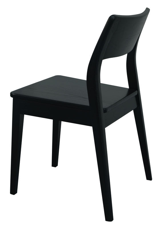 providence solid oak dining chair - set of 2 (black)