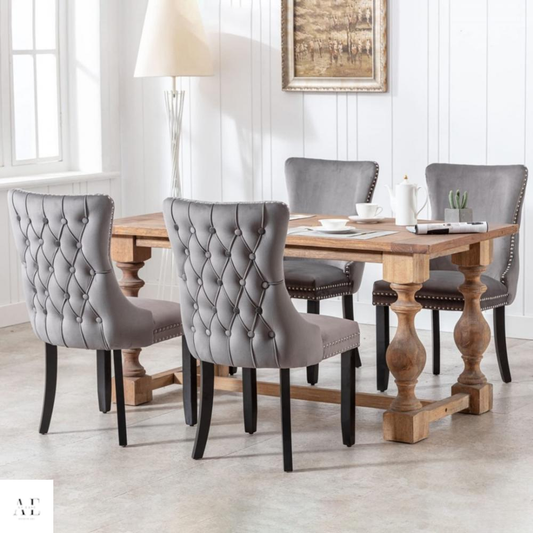 Tufted Wingback Dining Chairs (4pcs)