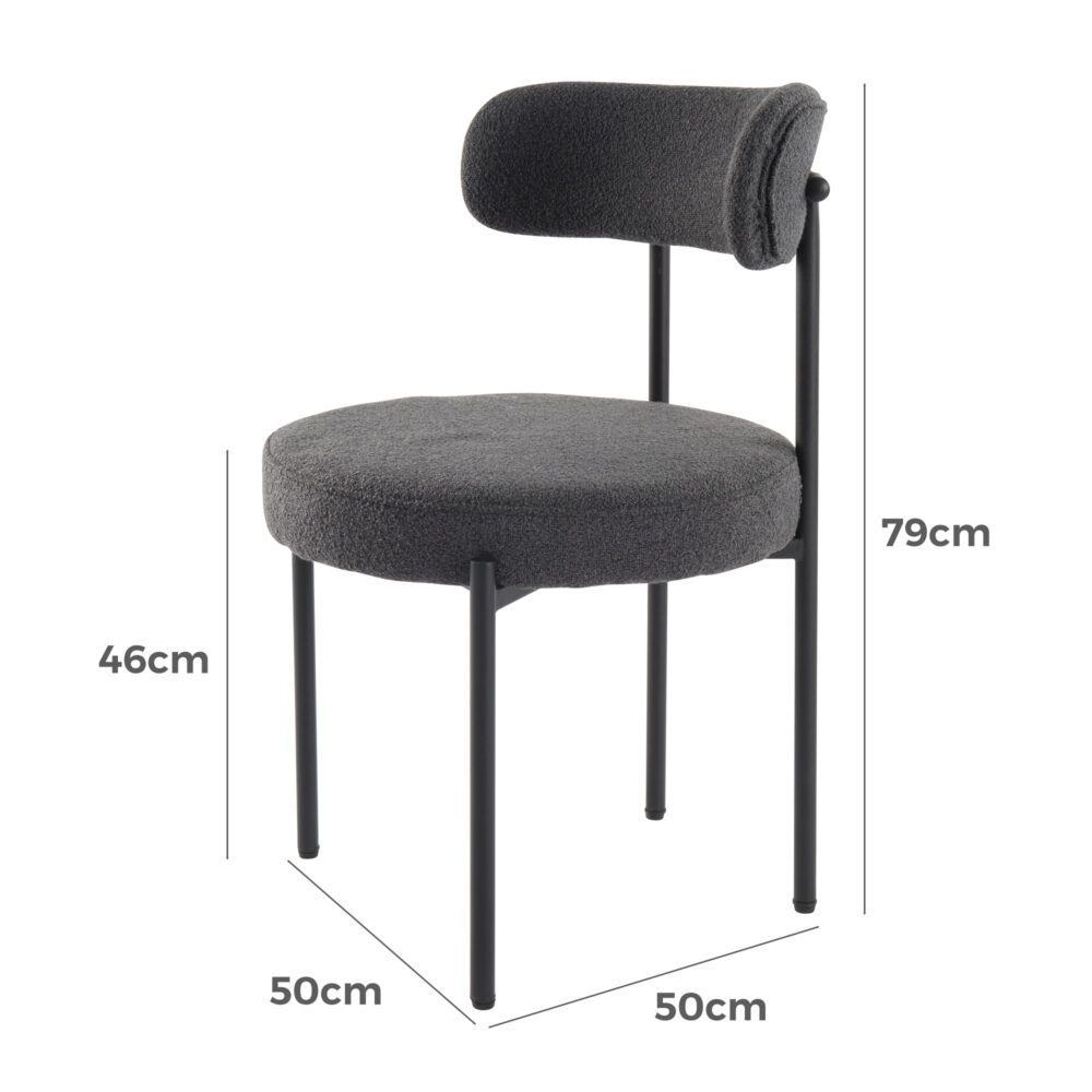 charcoal chic boucle elsa dining chairs