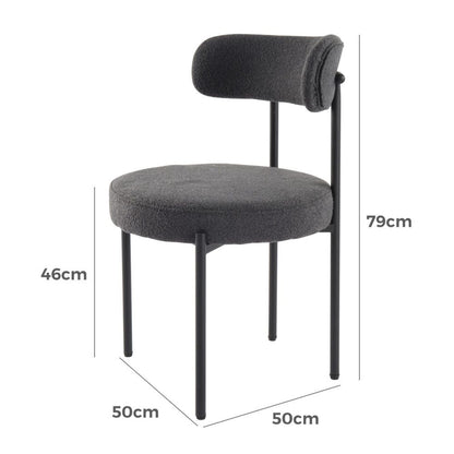 Charcoal Chic Boucle Elsa Dining Chairs