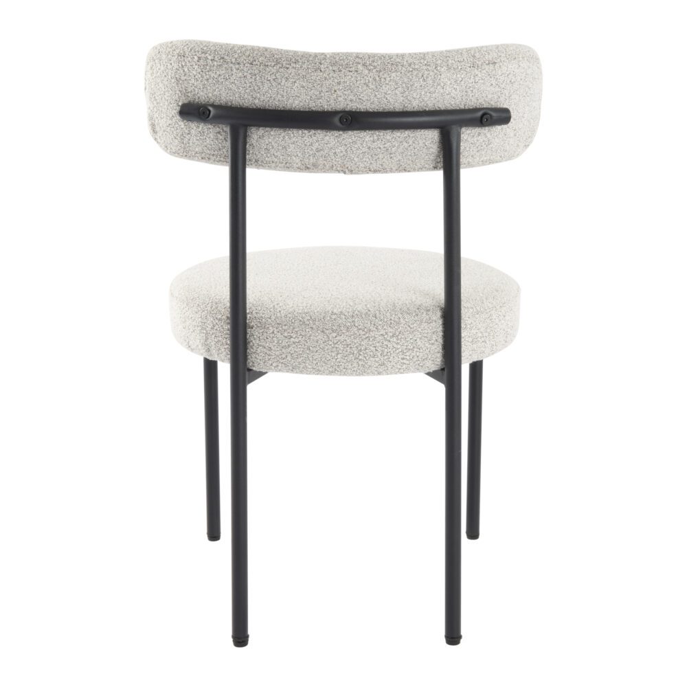 luxe boucle cushioned elsa dining chairs in arctic white