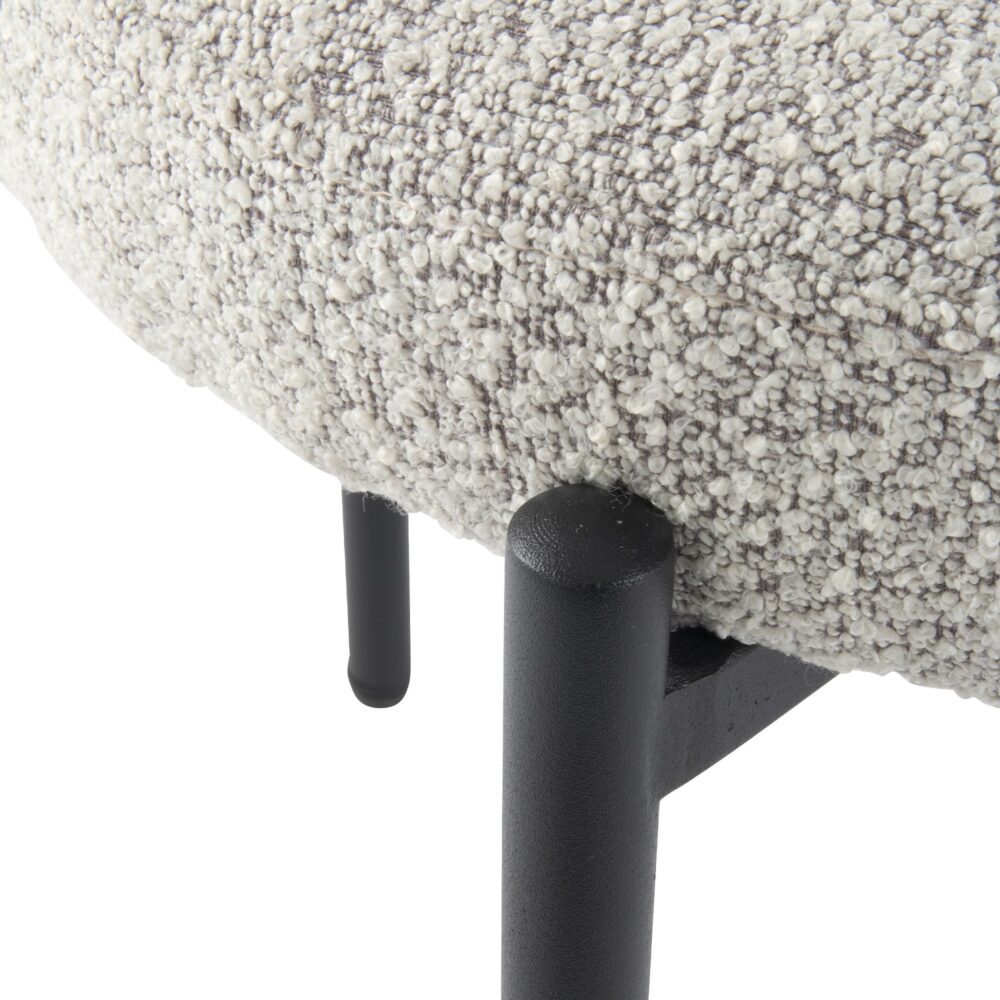 luxe boucle cushioned elsa dining chairs in arctic white