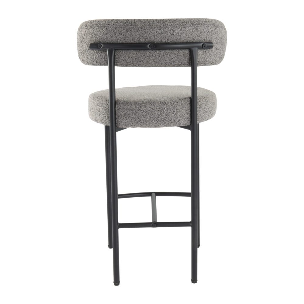 contemporary grey boucle elsa low bar stools