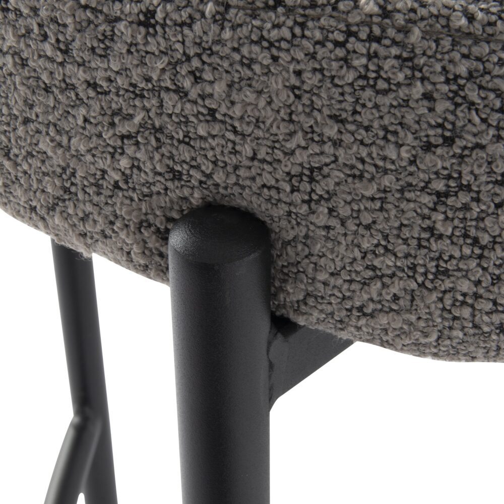 contemporary grey boucle elsa low bar stools