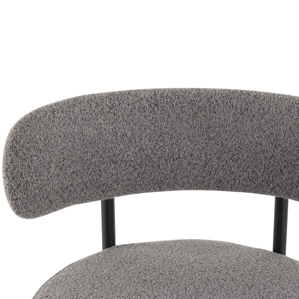 contemporary grey boucle elsa low bar stools