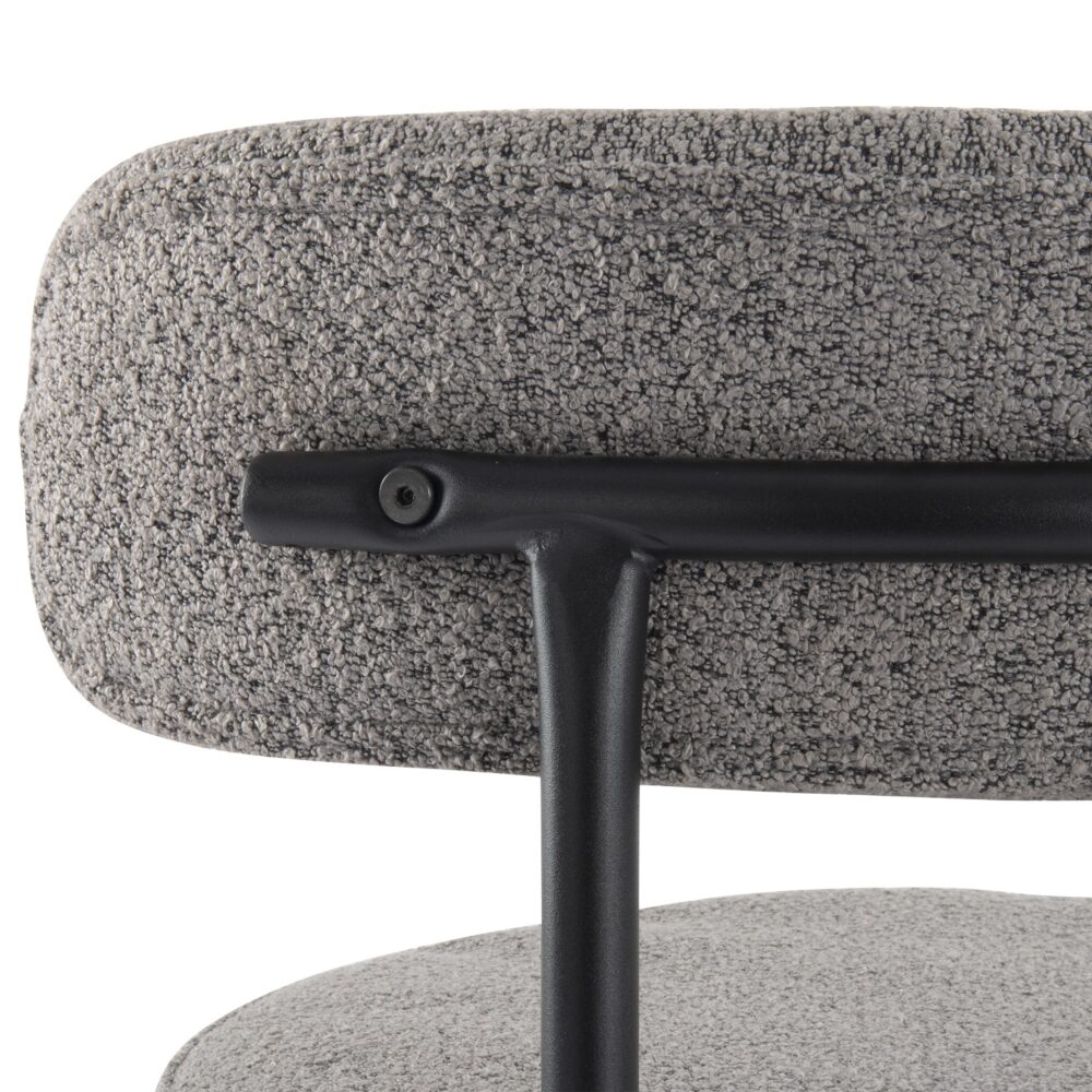 contemporary grey boucle elsa low bar stools