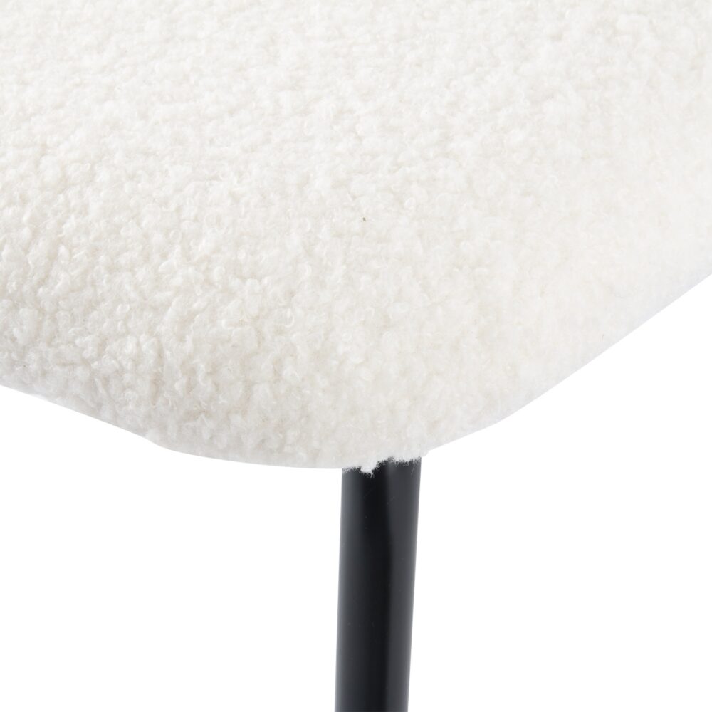 white whisper teddy fabric dining duo