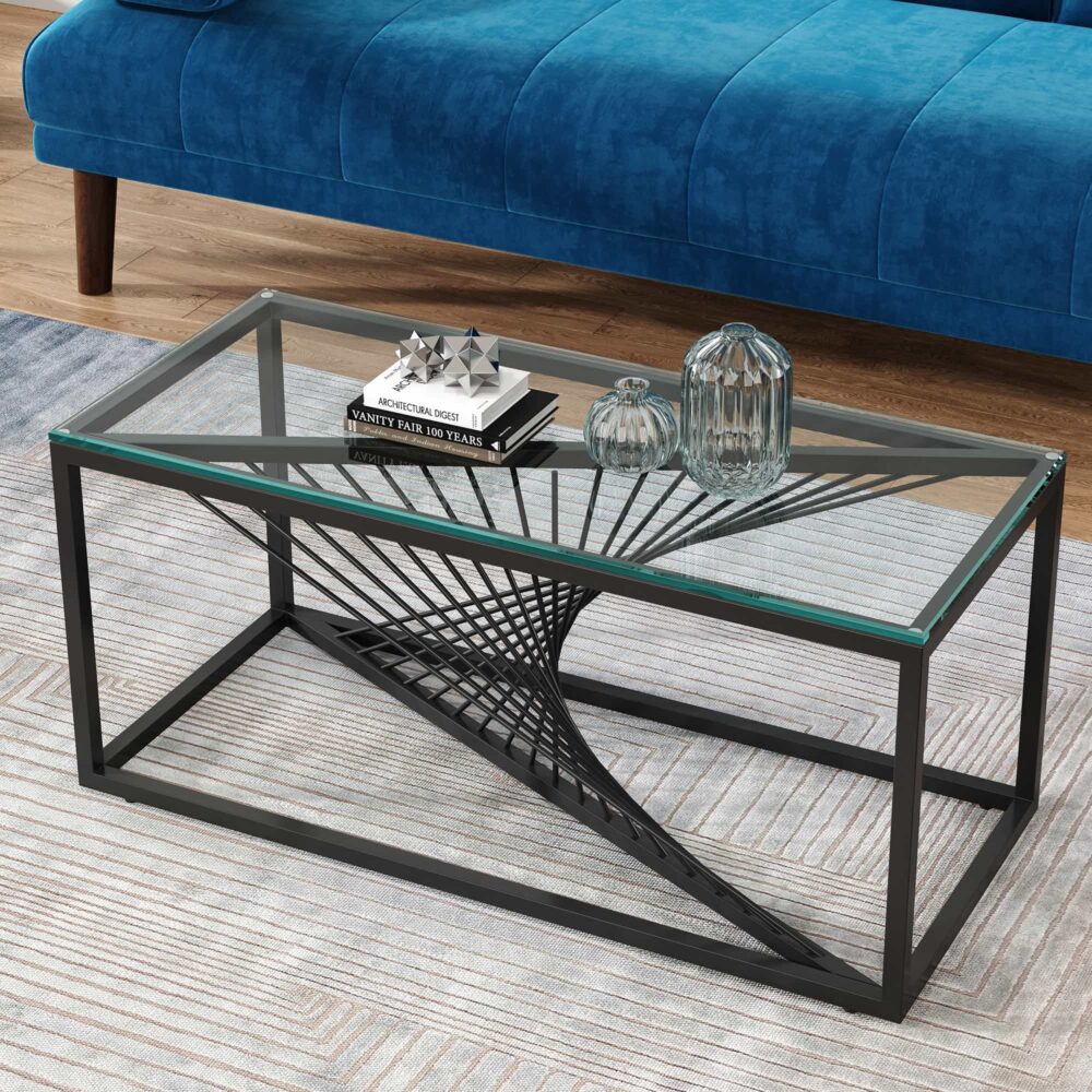 eleganza glass enclave coffee table