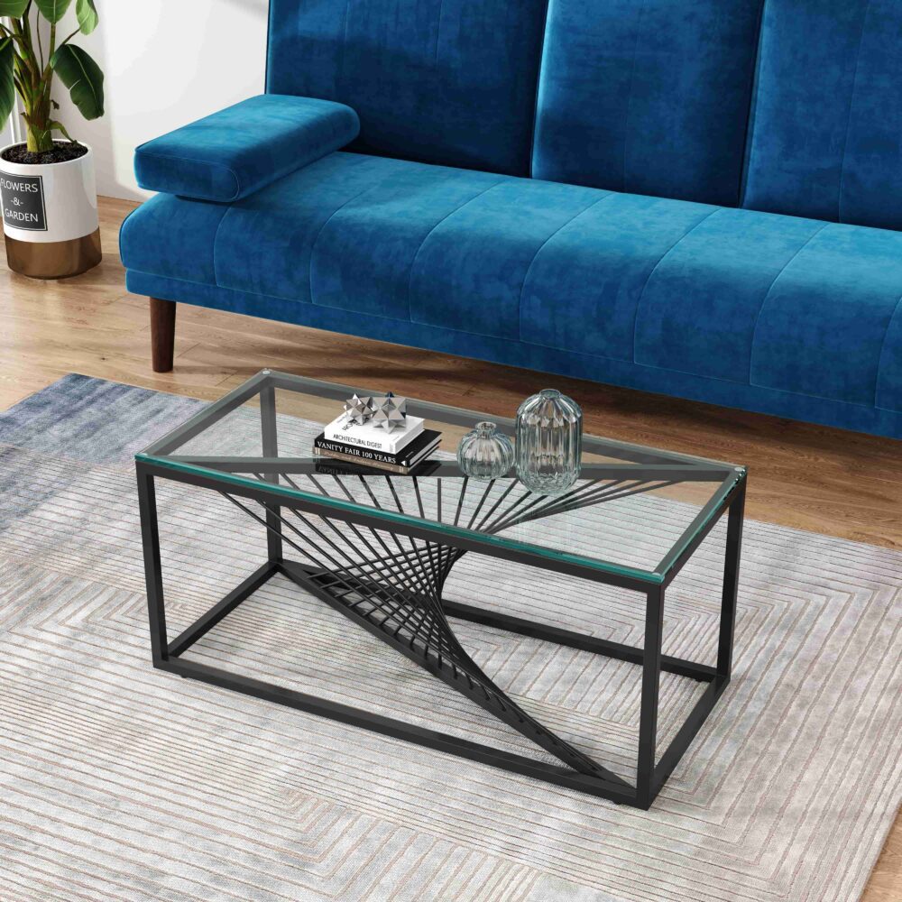 eleganza glass enclave coffee table