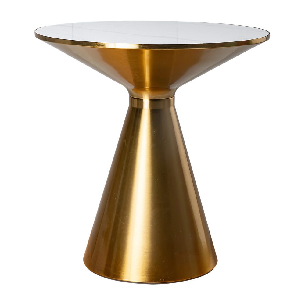 golden halo round side table