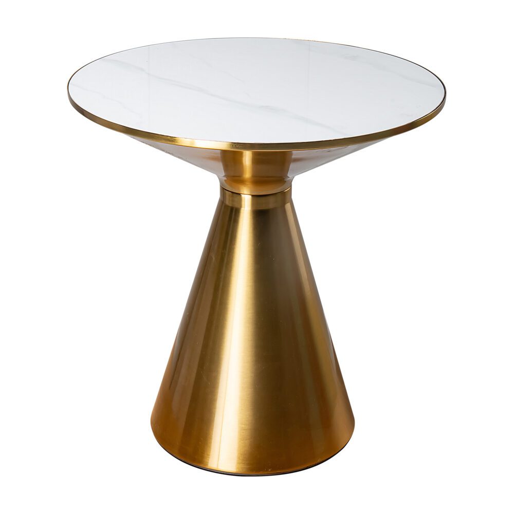 golden halo round side table