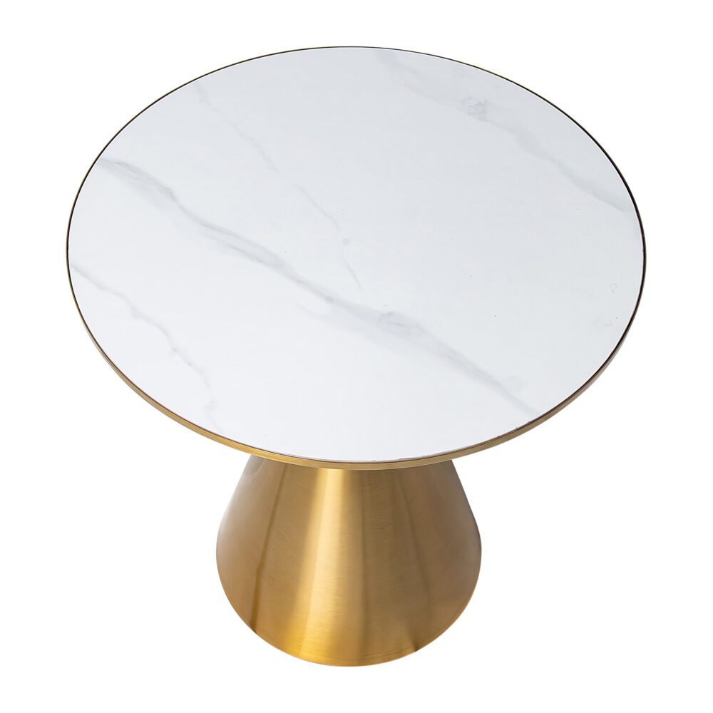 golden halo round side table