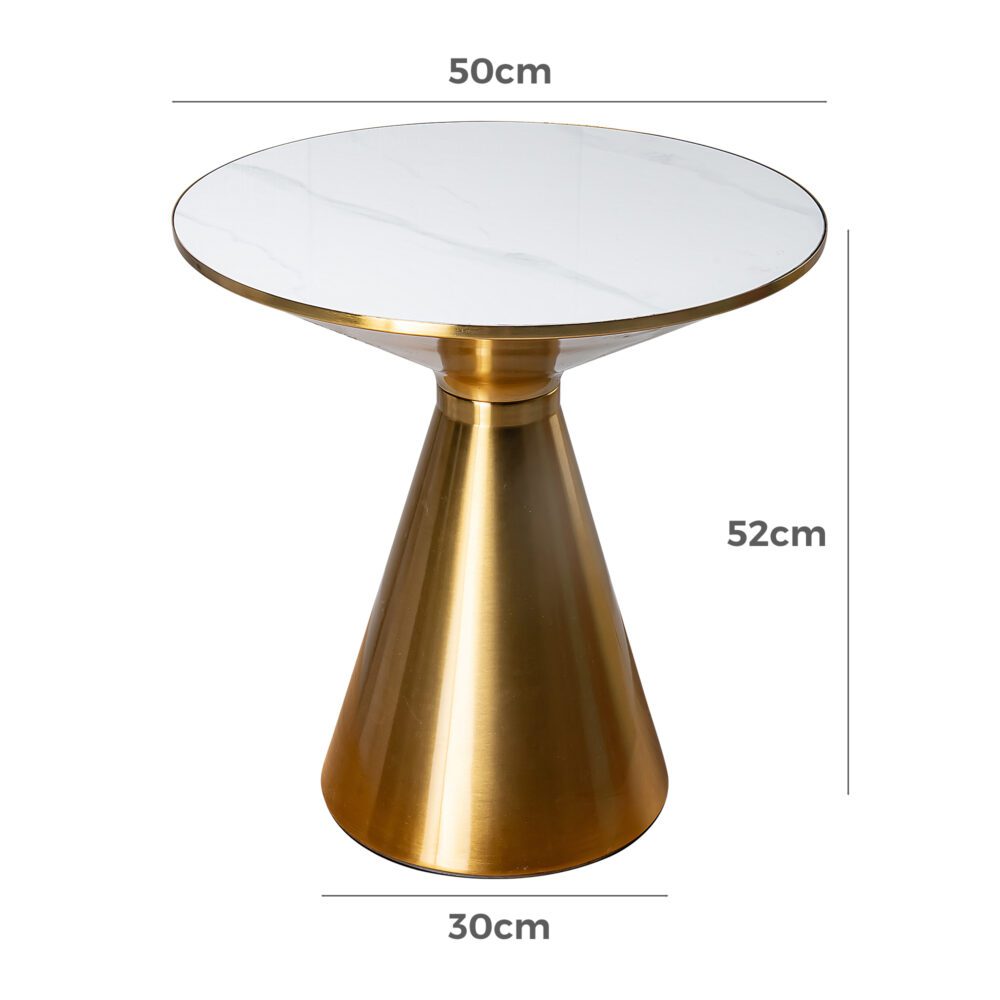 golden halo round side table