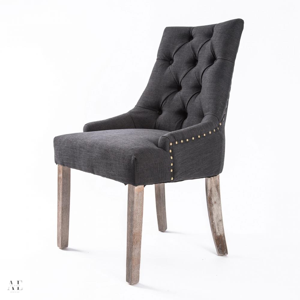 la bella french provincial dining chair amour oak - charcoal