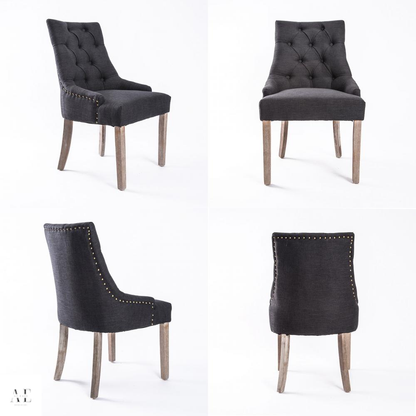 La Bella French Provincial Dining Chair Amour Oak - Charcoal