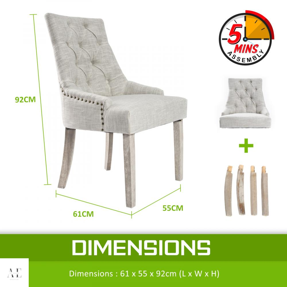 la bella french provincial dining chair amour oak - cream