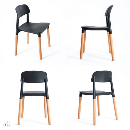 La Bella Retro Belloch Dining Cafe Chair - Black (4pcs)