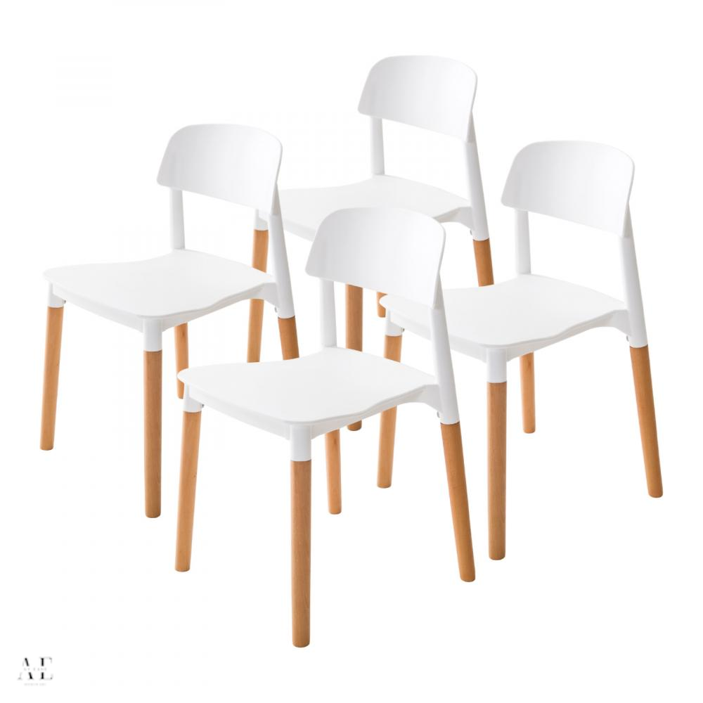 la bella retro belloch dining cafe chair - white (4pcs)