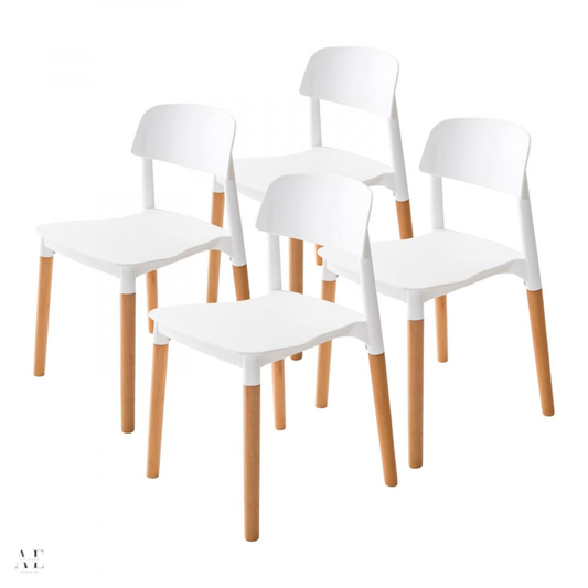 La Bella Retro Belloch Dining Cafe Chair - White (4pcs)