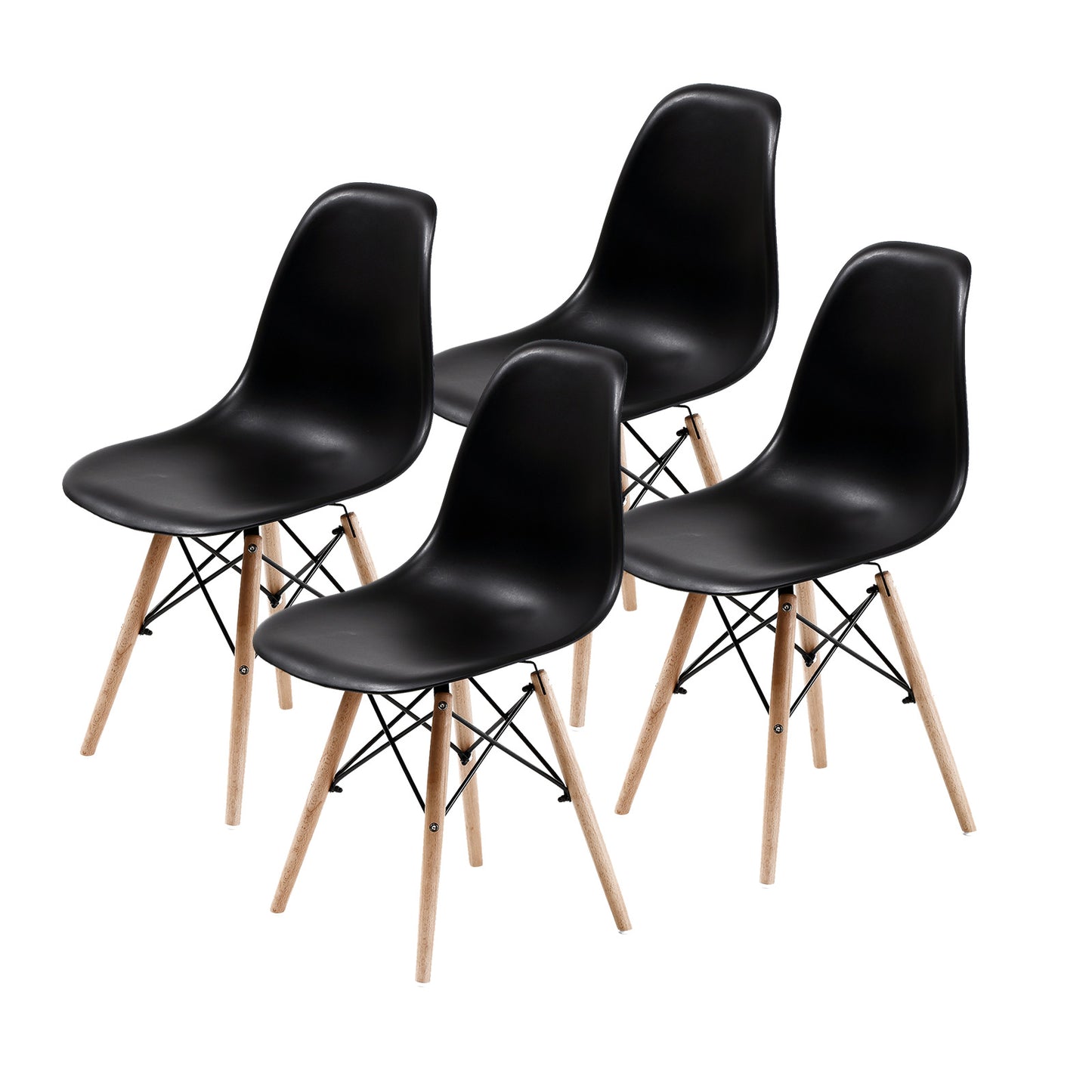 4x retro dining cafe chair dsw black