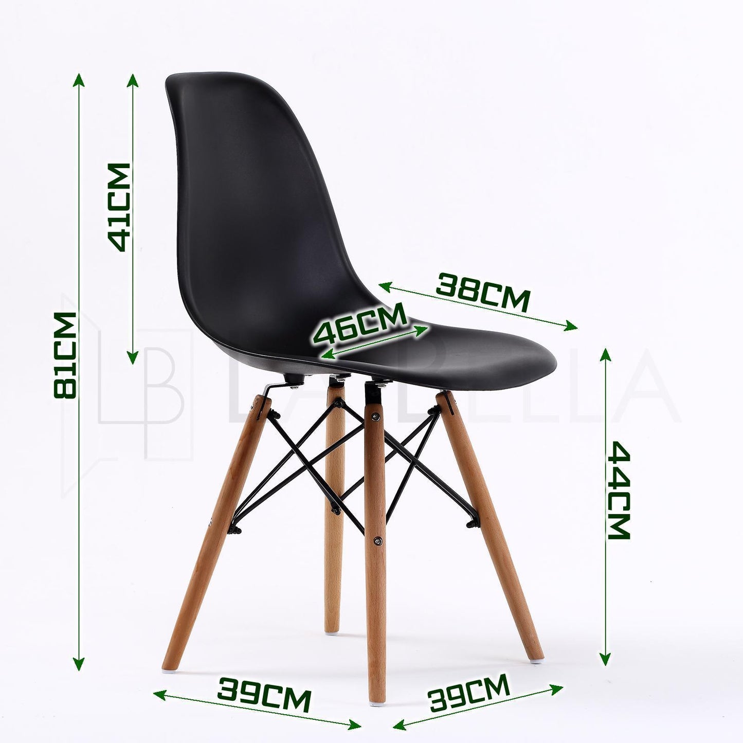 4x retro dining cafe chair dsw black