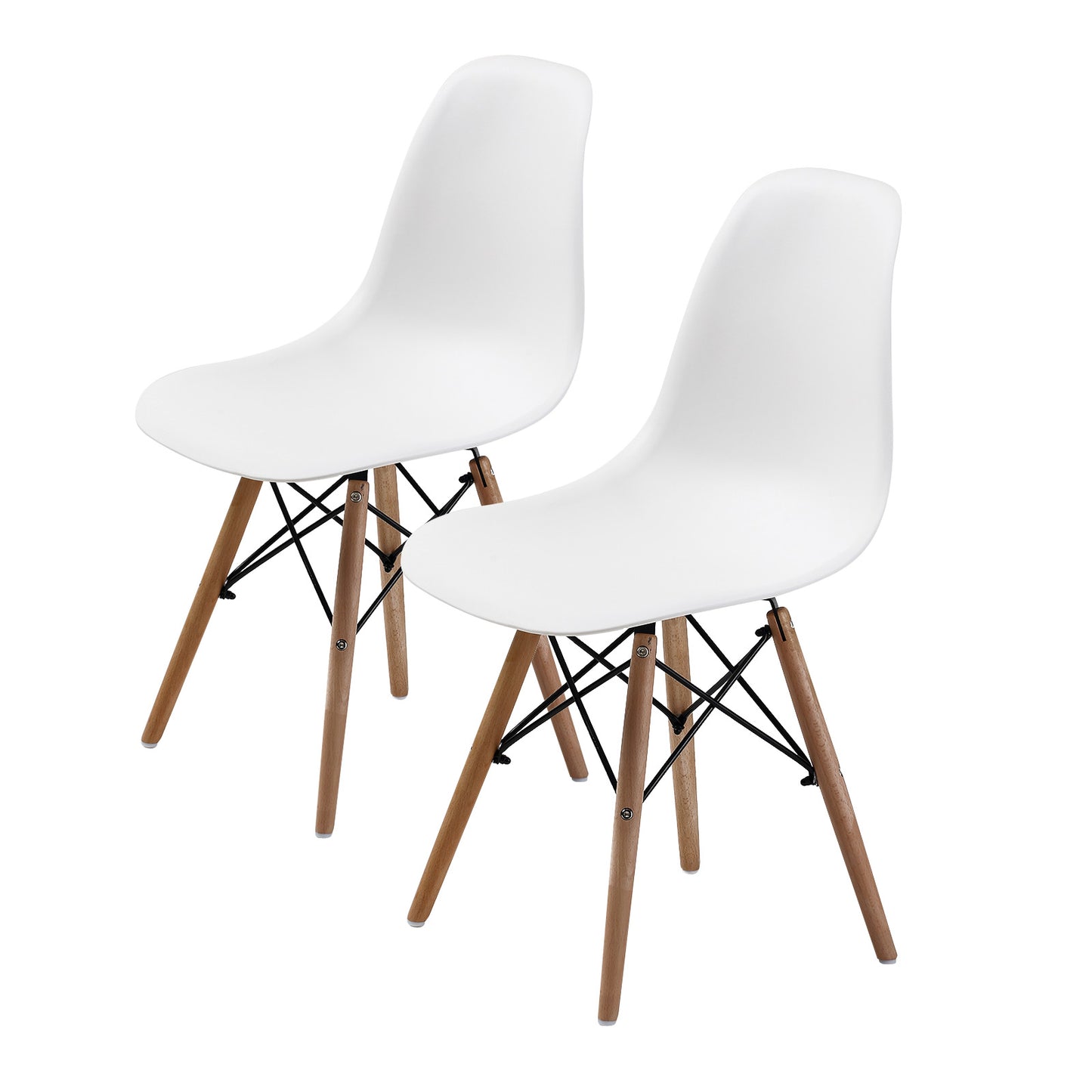 2x retro dining cafe chair dsw white