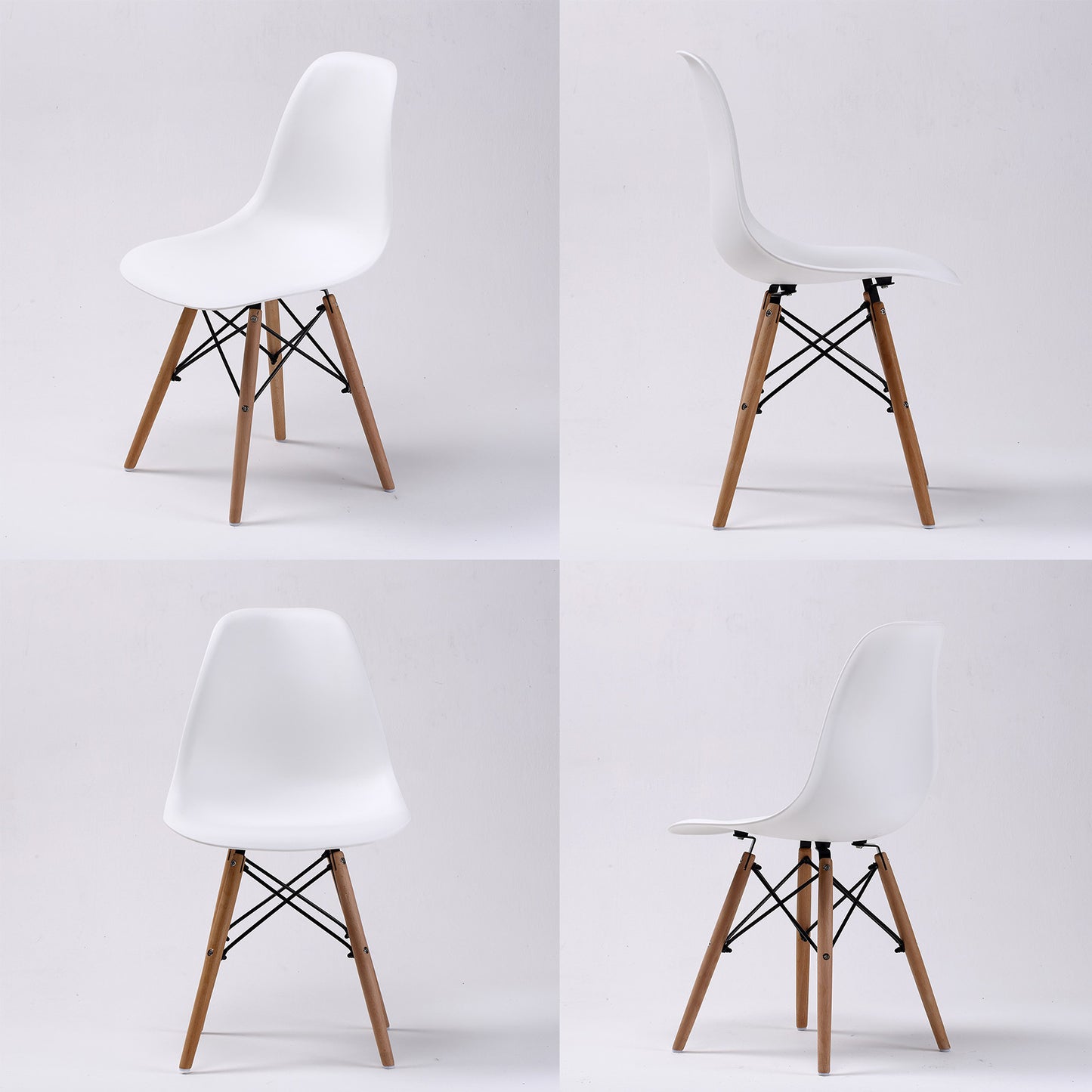 2x retro dining cafe chair dsw white