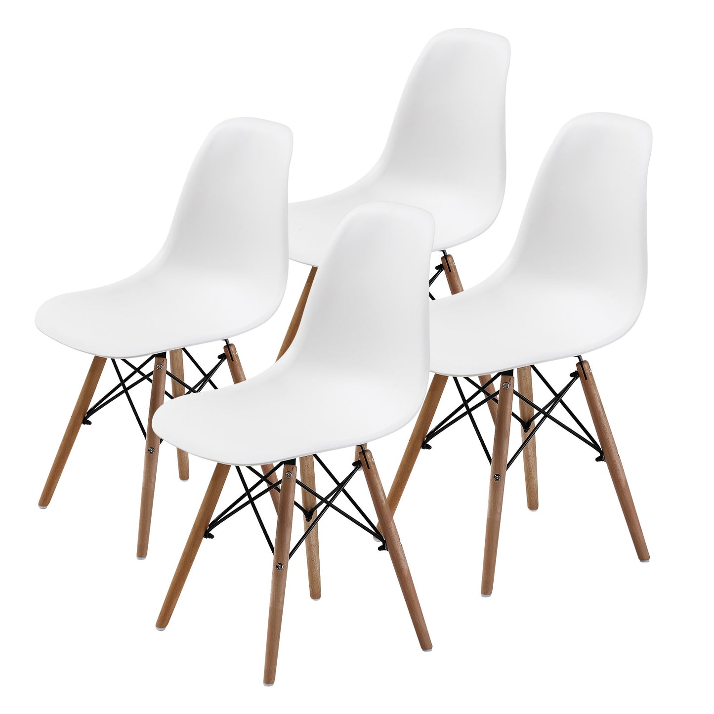 4x retro dining cafe chair dsw white