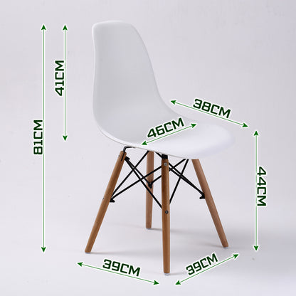 4X Retro Dining Cafe Chair DSW WHITE