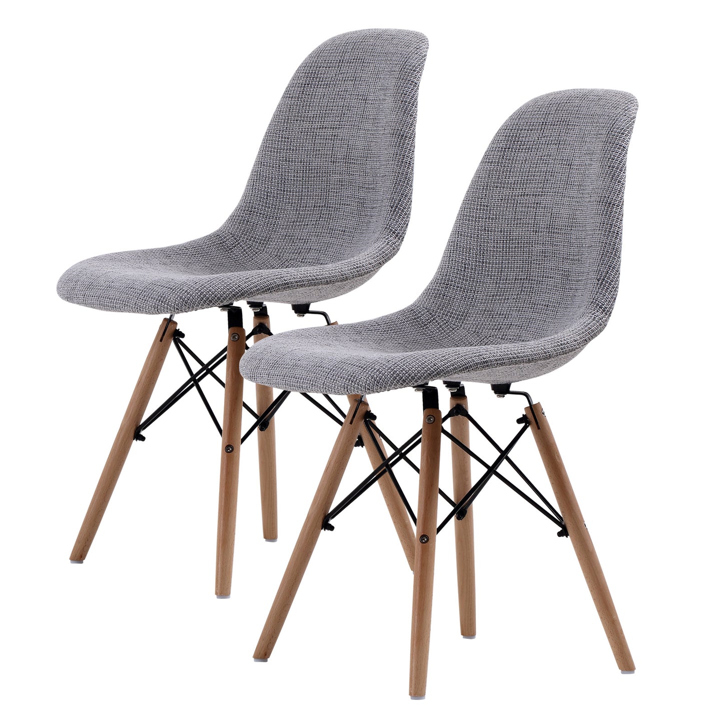 2x retro dining cafe chair dsw grey