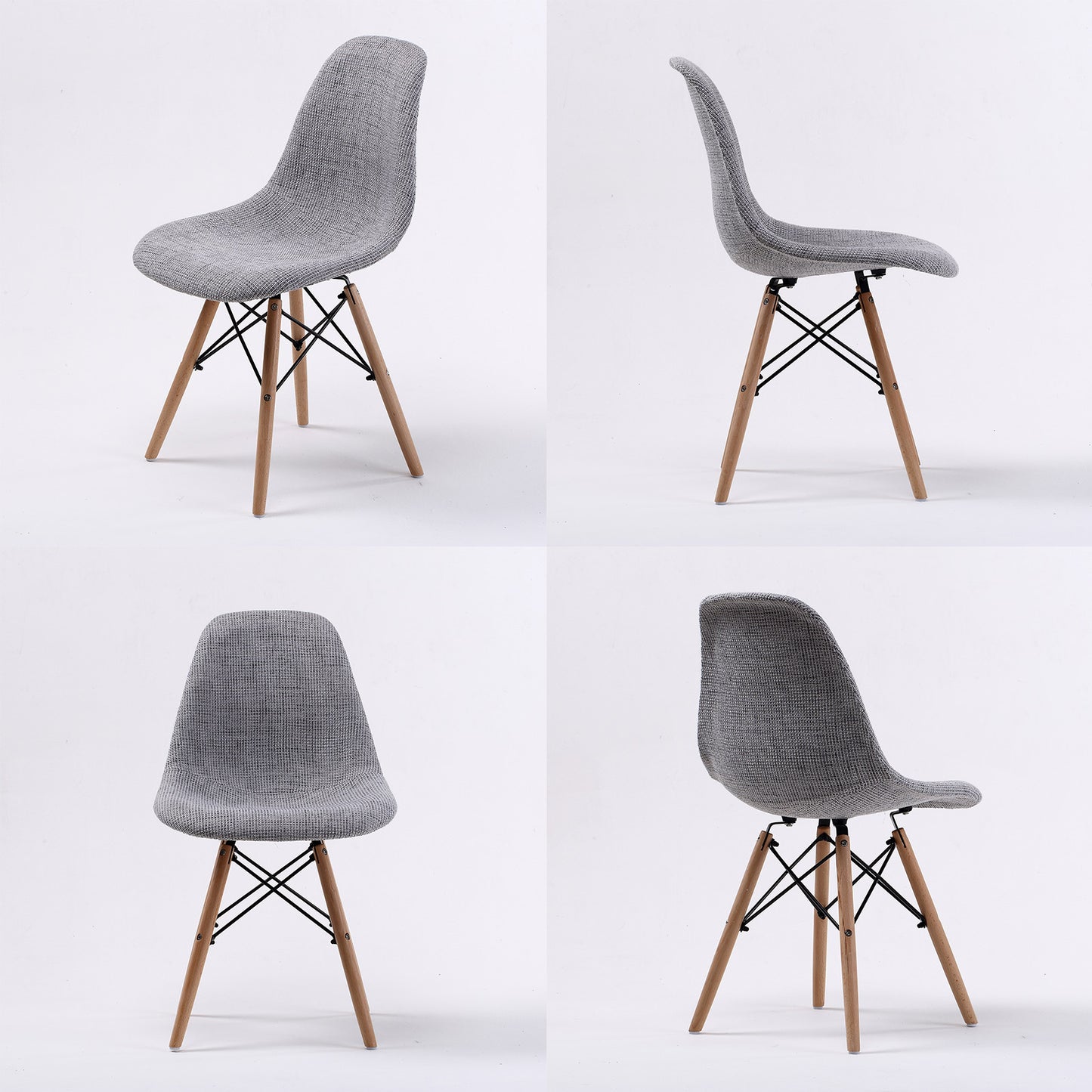 2x retro dining cafe chair dsw grey