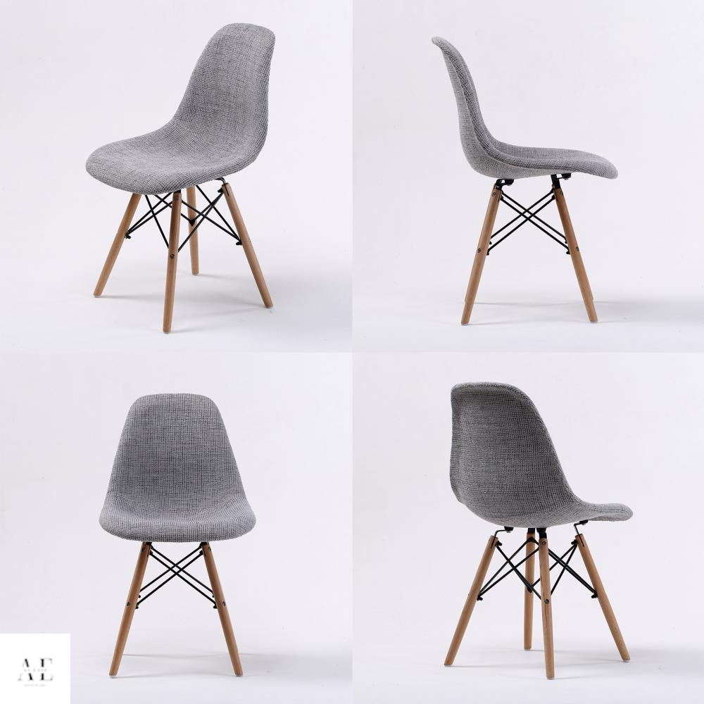 la bella retro dining cafe chair - grey (2pcs)