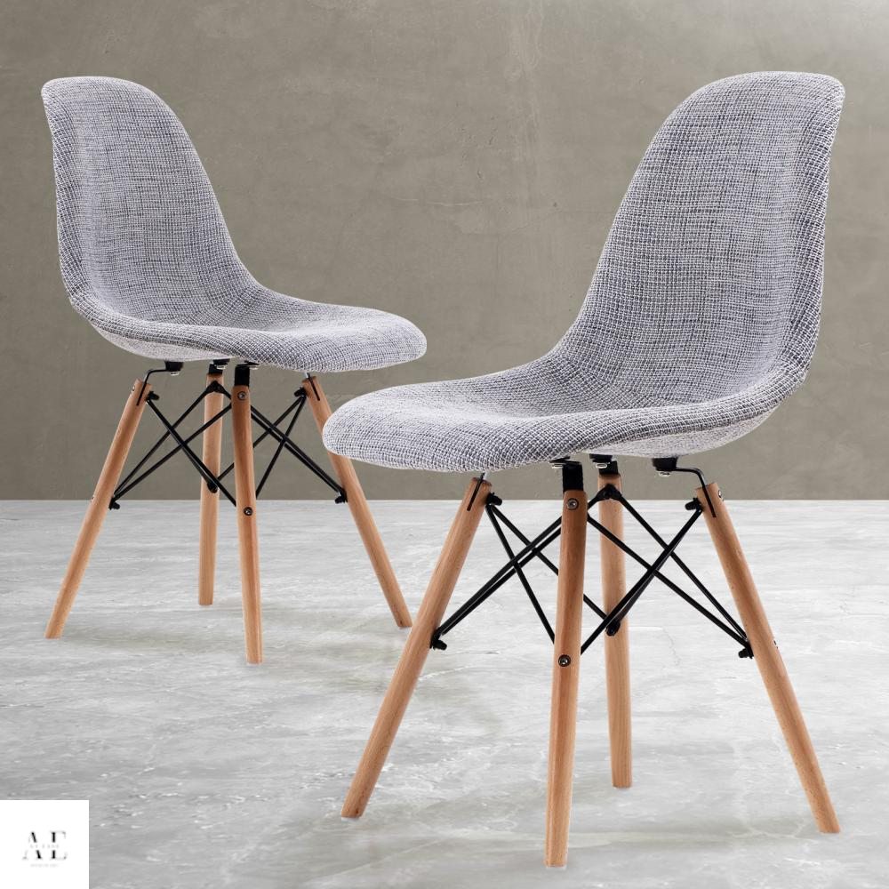 la bella retro dining cafe chair - grey (2pcs)