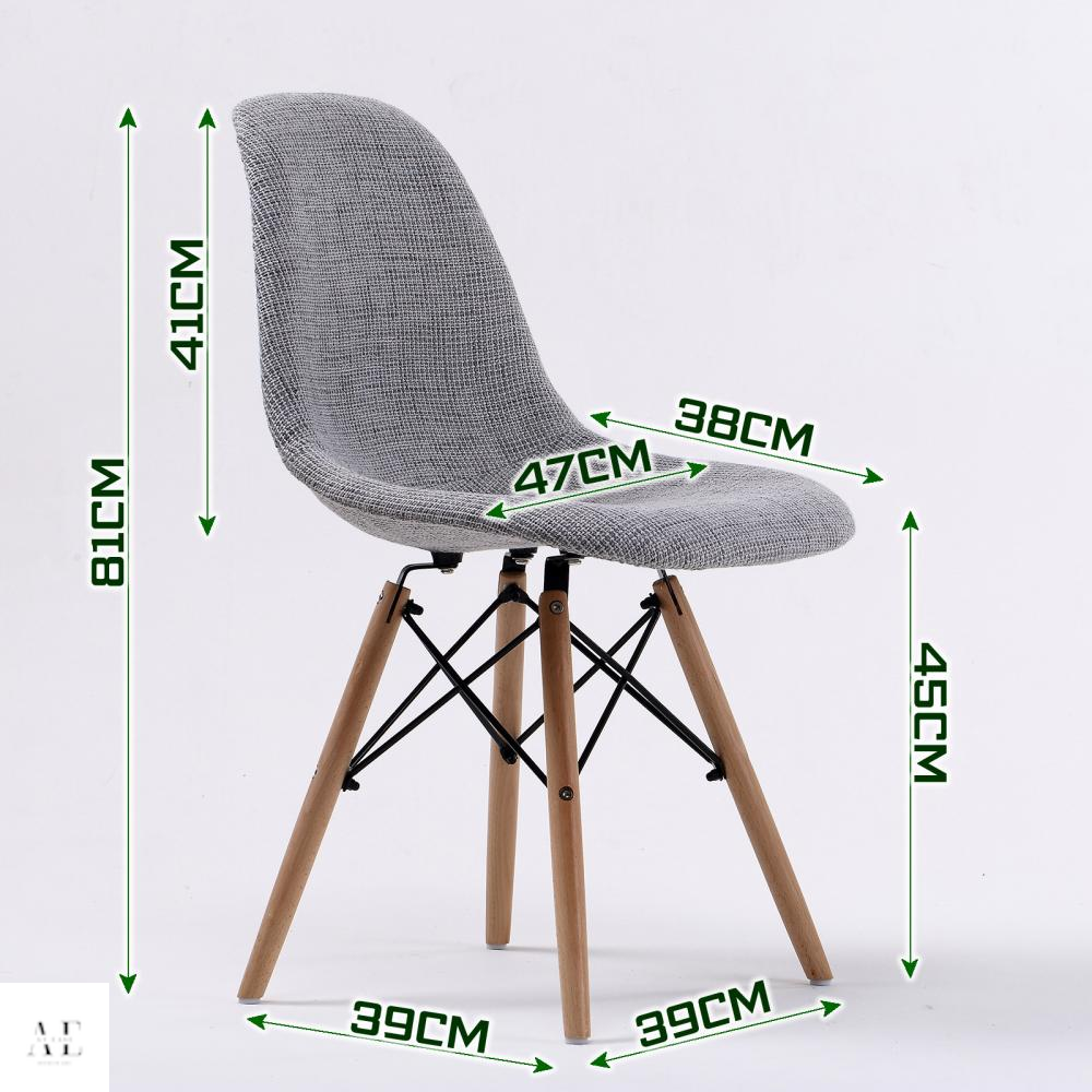 la bella retro dining cafe chair - grey (2pcs)