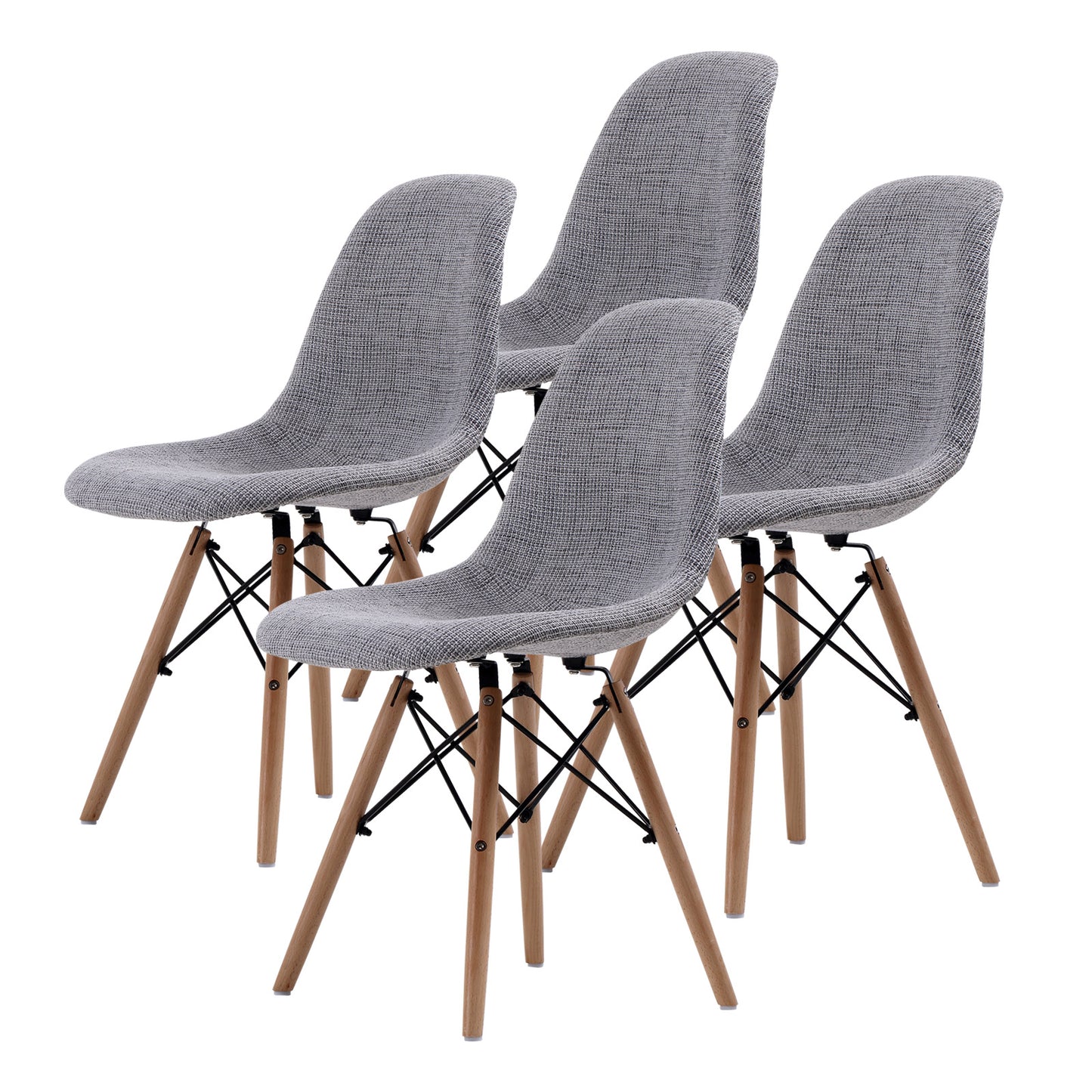 4x retro dining cafe chair dsw grey