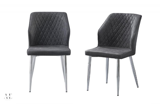 Cross Pattern Dining Chairs - Charcoal (4pcs)