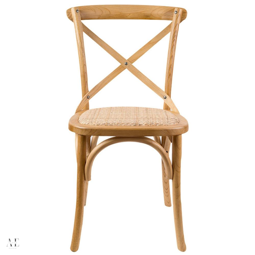 aster crossback bar stools - birch timber rattan seat oak (4pcs)