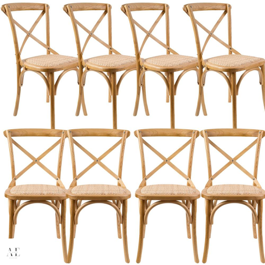 Aster Crossback Dining Chair Set Birch Timber - Oak (4pcs)