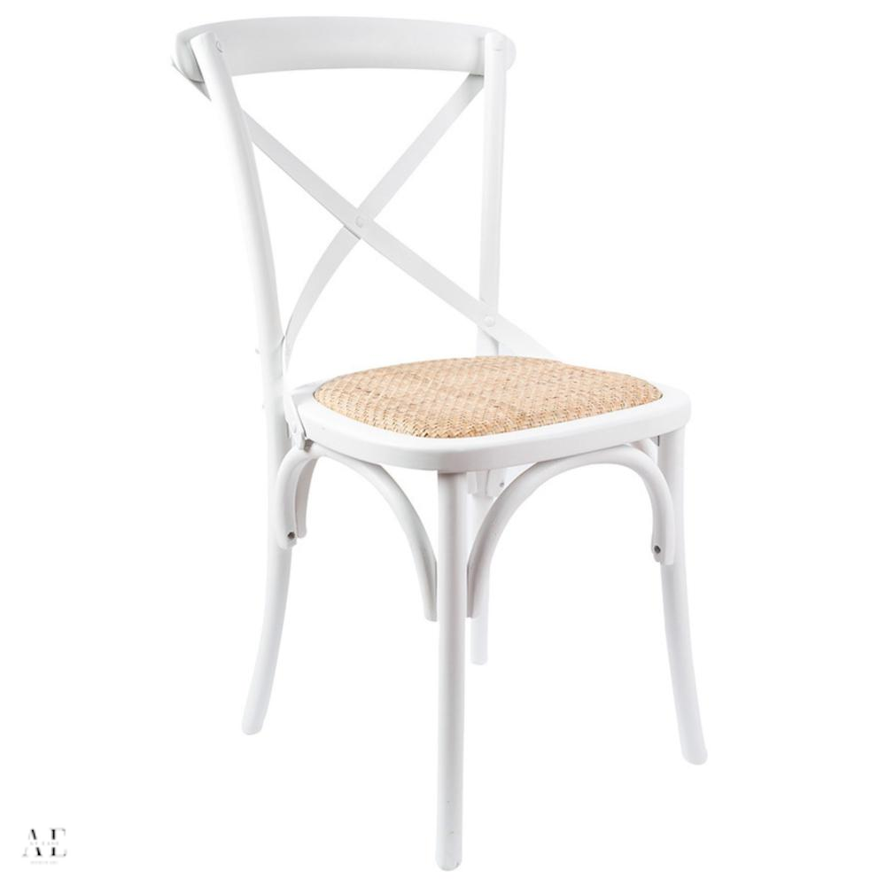 aster crossback bar stools - birch timber rattan seat white (6pcs)